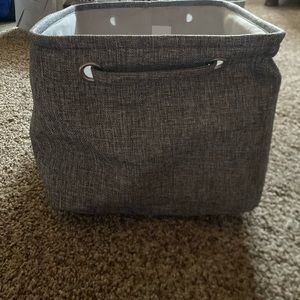 Grey storage buckets